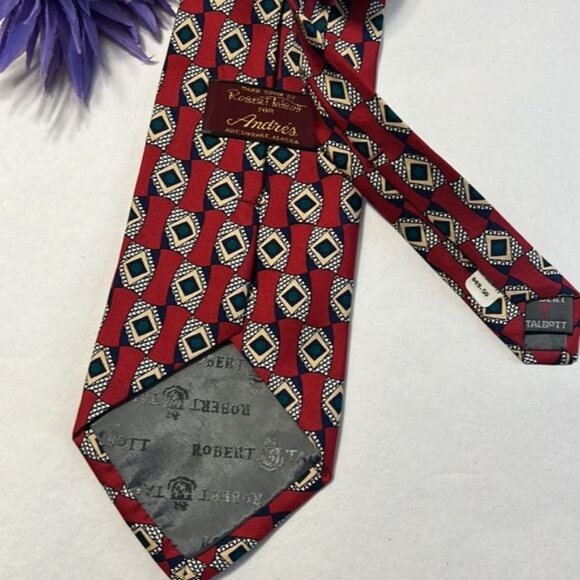 ROBERT TALBOTT RED SILK TIE - Picture 4 of 9